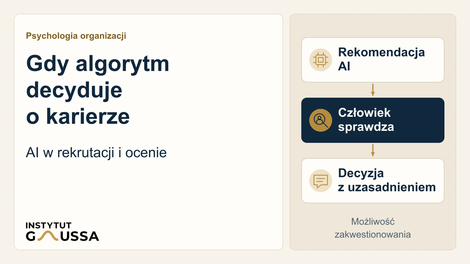 Gdy algorytm decyduje o karierze. Psychologiczne skutki wykorzystania AI w rekrutacji i ocenie pracowników.