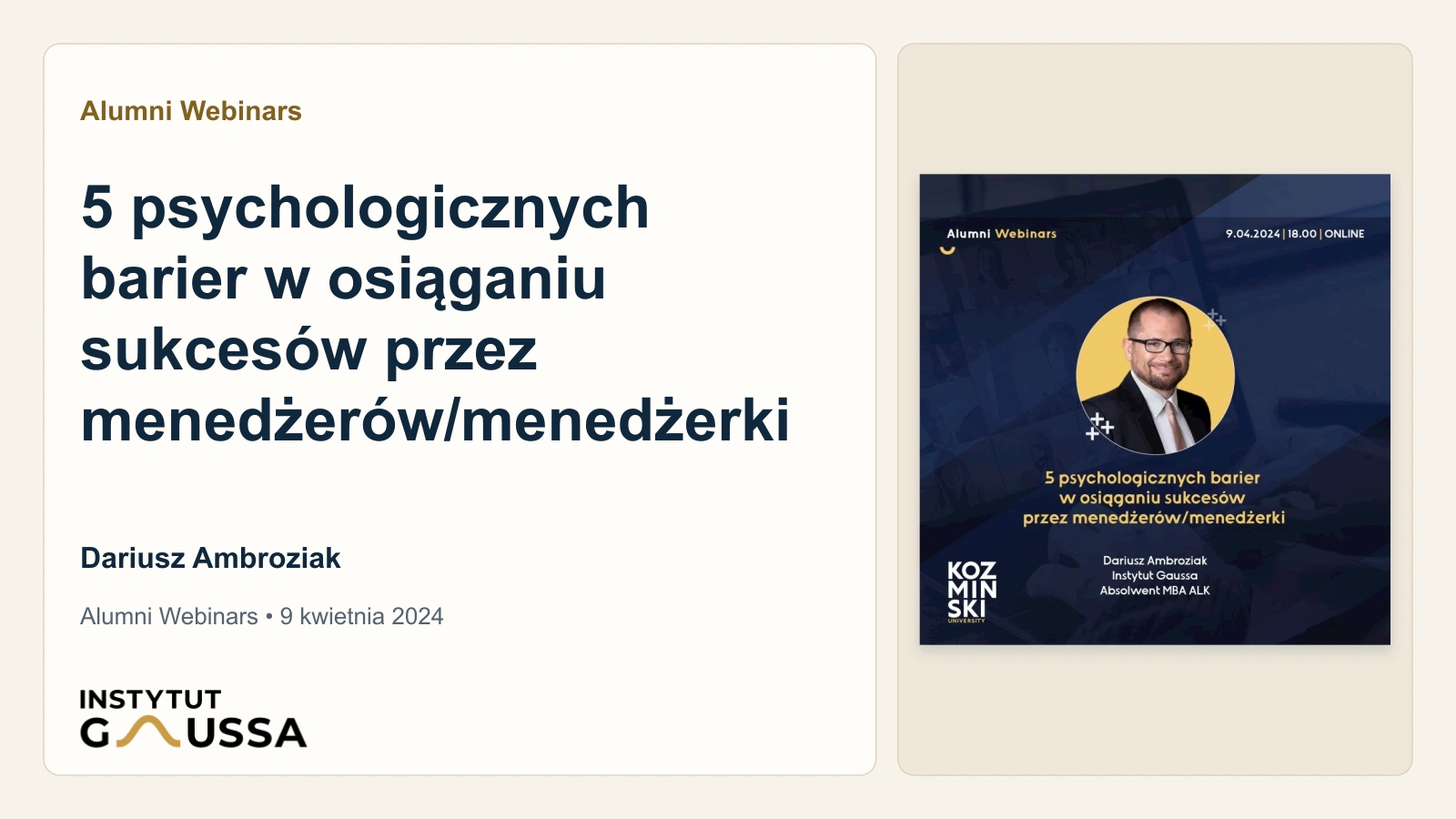 5 psychologicznych barier w osiąganiu sukcesów przez menedżerów i menedżerki