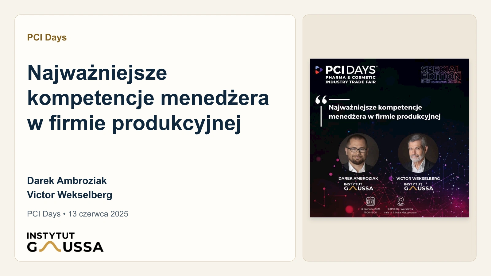 Najważniejsze kompetencje menedżera w firmie produkcyjnej – PCI Days 2025